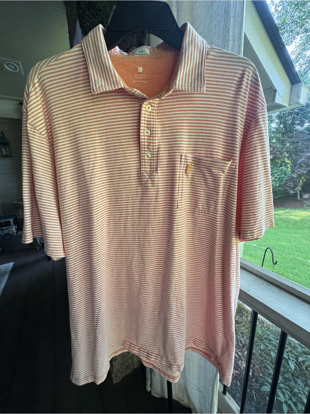 johnnie o hangin’ out striped polo XXL 2XL golf tennis activewear EUC